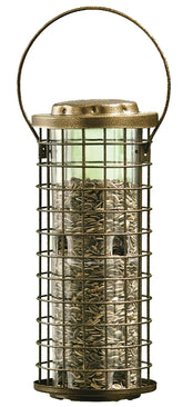 Perky-Pet 114 Squirrel Stumper Feeder, Metal/Plastic, Clear, Antique Gold, Hanging Mounting